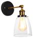 Merkloos Industriële wandlamp met retro glazen kap van metaal