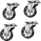 Merkloos Decoratieve design meubelwielen - Set van 4 - RAPID wielen Ø 50 mm zwart