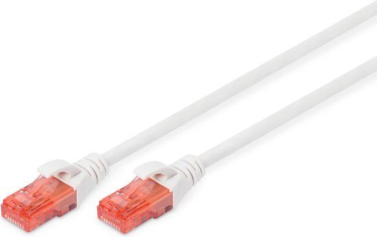 Digitus DK-1617-0025/WH RJ45 Netwerkkabel, patchkabel CAT 6 U/UTP 0.25 m Wit Halogeenvrij
