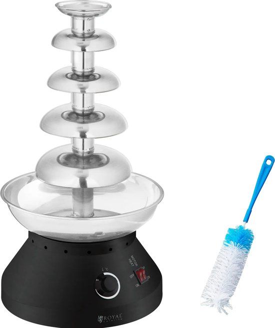 Royal Catering Chocoladefontein - 5 Etages - 4 L - Zwart/Zilver