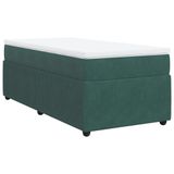vidaXL Boxspringbed met matras, donkergroen, 90x190 cm, fluweel