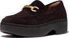 FitFlop F-Luma Chunky-Snaffle Suede Demi-Wedge Loafers BRUIN - Maat 37