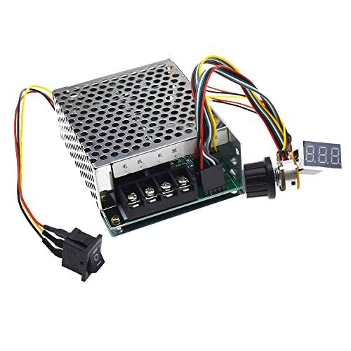 Reland Sun DC 10v-55v snelheidsregelaar, PWM elektronische snelheidsregelaar met cijferweergave, omkeerbare schakelaar voor elektrische motor