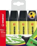 Stabilo BOSS ORIGINAL - Etui 4 markeerstiften fluo geel
