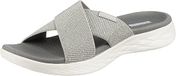 Skechers On-the-go 600 Glinsterende damessandalen, zilver.