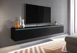 PIASKI meuble TV, modèle bas D, 180 cm, meuble TV suspendu, noir mat