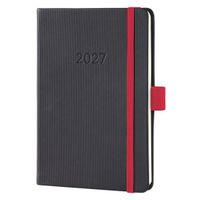 SIGEL Weekagenda Conceptum A6 2027 (NL/FR/EN/DU) noir-rouge Couverture rigide