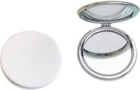 Merkloos / Sans marque Azalia make-upspiegel, ronde opvouwbare spiegel 8 cm, professionele dubbelzijdige handtasspiegel (één kant vergroot, de andere kant normaal) pu surface pocket mirror compacte spiegel
