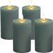 Merkloos Relaxdays LED-kaarsen - 4 stuks - 13 x Ø7,5 cm - kaki