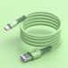 Uverbon Vloeibare Siliconen Oplaadkabel voor USB-C - 5A Datakabel 1.5 Meter Oplader Kabel Groen