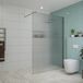 FortiFura Galeria inloopdouche - 140x200cm - ribbelglas - wandarm - hoogglans chroom