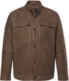 JP 1880 - Heren - Leren jas leer nubuck-lamsleer - Bruingrijs - Maat 4XL