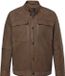 JP 1880 - Heren - Leren jas leer nubuck-lamsleer - Bruingrijs - Maat 4XL