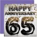 Awesome Blue Sapphire Awesome Anniversary Card voor Man Vriendje Vrouw Vriendin - Zwart Goud Glitter Ballon - Gelukkig 65th Anniversary Cards Family, 145mm x 145mm Wenskaarten Zestig-vijfde verjaardag