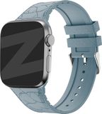 Strap-it Bandz Siliconen bandje met lederpatroon - grijsblauw