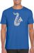 T-shirt de saxophone argenté / vêtements - bleu - pour hommes - chemises de musique / amateur de musique / saxophonistes / jazz / tenue XXL