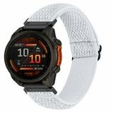 By Qubix Qubix - Geschikt voor Garmin bandje - 22mm Quickfit - Elastische Solo Loop nylon bandje - Wit - Geschikt voor Garmin Approach S60 & S62 / Instinct / Instinct 2 (Solar)