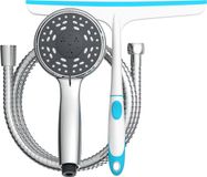 Schütte Badset Inclusief Handdouche, Slang en Douchewisser - Ø 8,2 cm - 5 Standen - 150 cm Slang - Chroom