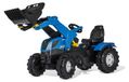 Tracteur pour enfants, siège réglable, pneus silencieux, grande taille, bleu