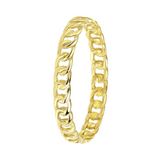 Lucardi Dames Ring met gourmetschakel - Ring - Cadeau - 9 Karaat - Geelgoud