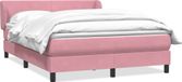 Prolenta Maison Exclusive - Boxspringbed met matras, roze, 160x210 cm, fluweel