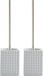 MSV Toiletborstel houder Kubik - 2x - kunststeen - lichtgrijs/zilver - 37 x 10 cm - Luxe uitstraling