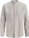 JACK&JONES JJEBREEZE LINEN BLEND BAND SHIRT L/S SN Heren Overhemd M Katoen Linnen Beige