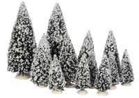 Luville Evergreen Kerstdorp Miniatuur Bomen Set van 12 Stuks
