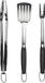 Ensemble de grillades BBQ - Outils de barbecue - Cuisine d'extérieur - Acier inoxydable robuste - 3 pièces - Argenté