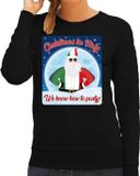 Bellatio Decorations Foute Italie Kersttrui / sweater - Christmas in Italy we know how to party - zwart voor dames - kerstkleding / kerst outfit M