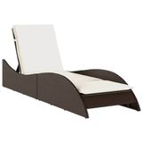 VidaXL Ligbed met kussens 114x205x73 cm poly rattan bruin