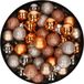 Set van 40x stuks plastique kerstballen mix champagne et koper 3 cm - Kerstversiering