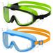 2 Seaflar 2 stuks zwembril met groot frame voor kinderen, anti-condens-maskers met helder zicht, uv-bescherming, snelle instelling, siliconen afdichting, uniseks bril voor kinderen en jongeren van 3 tot 14, R