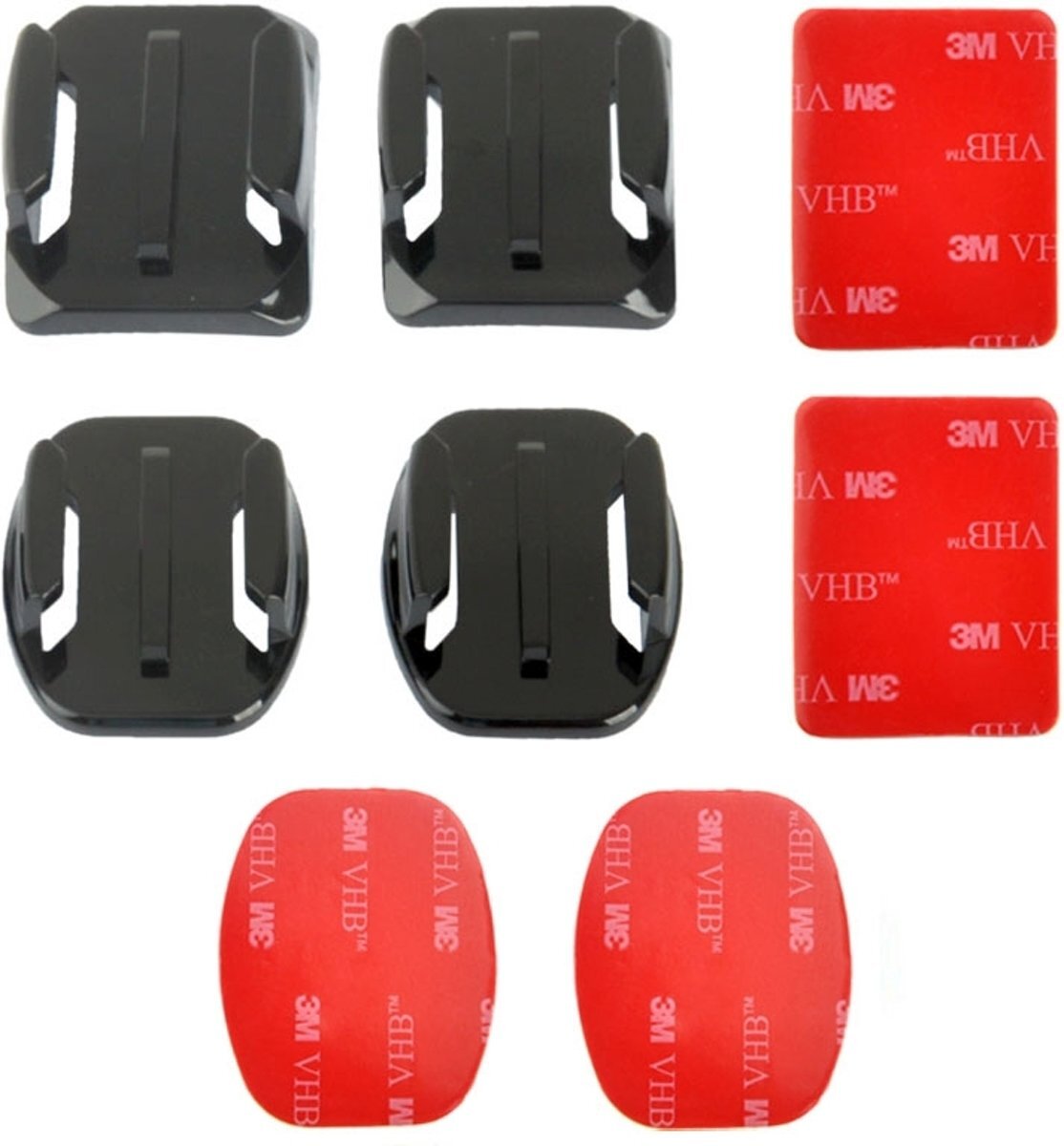 - PULUZ 2 Gebogen oppervlak Past op + 2 Vlakke Montage + 4 zelfklevende bevestiging Stickers voor GoPro Hero 5 / 4 / 3+ / 3 / 2 / 1