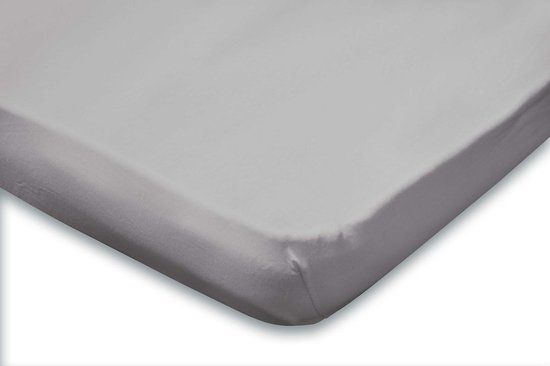Topper Hoeslaken Jersey Katoen Stretch - Licht Grijs - 80/90x190/200cm - 1 Persoons