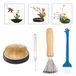 WANDIC Ikebana bloemenkikkerset, 4-delig, ronde bloemenhouder & naaldreinigingsgereedschap & reinigingsborstels voor bloemarrangement kunst
