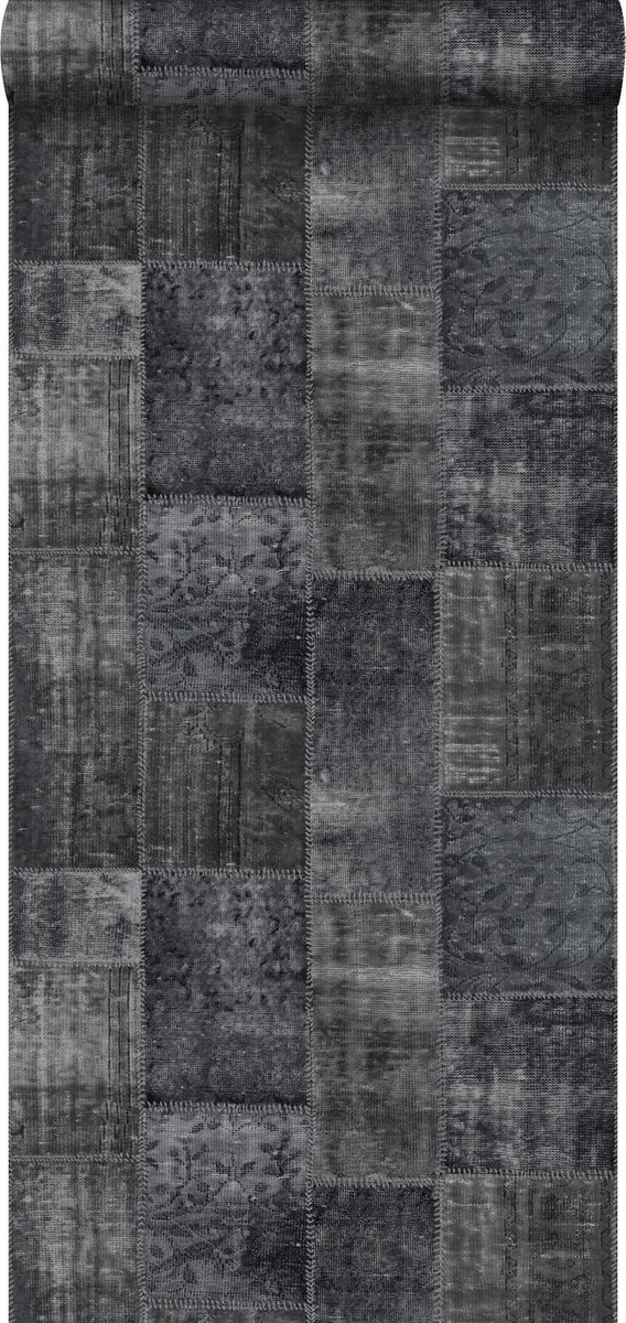 Esta Home behang kelim patchwork zwart - 148334 - 53 x 1005 cm