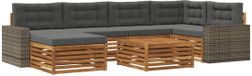 vidaXL Hoek loungeset 7-delig Naturel et anthracite acacia bois