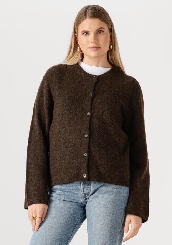 SELECTED WOMEN Slflulu New Ls Knit Cardigan - Bruin - Maat M - Vest - Dames