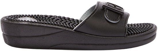 Scholl Slippers New Massage PVC Vrouwen - Zwart - Maat 39