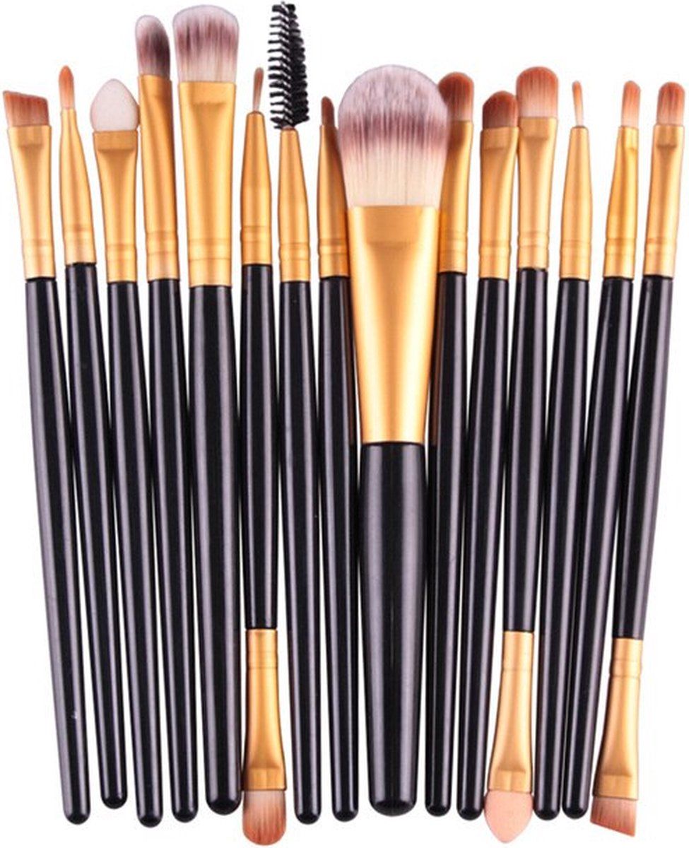 Heble Diamond Make Up Kwastenset - 20 delig - Zwart en Goud - van Heble®