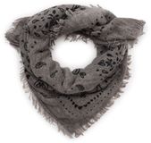 Manfield - Dames - Grijs sjaaltje met paisley - Maat 1
