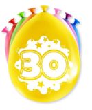 Paperdreams cijfer ballonnen - 30 jaar 8 stuks 30cm
