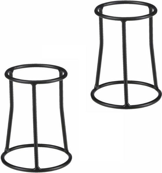 Mica Decorations Plant Stand - Black - Set of 2 - H17 x D13 cm