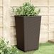 Maison Exclusive - Plantenbak, 4 stuks, bruin, 32,5x32,5x57 cm, PP-kunststof