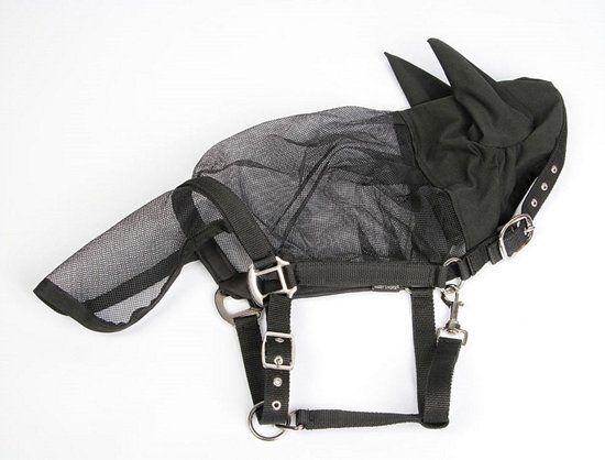 Harry's Horse Vliegenmasker Halster met oren Pony zwart