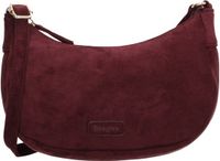 Beagles Chino Crossbodytas - Faux Suède - Schoudertas - Damestas - Halfrond Model - Ritssluiting - Verstelbare Schouderband - Bordeaux rood