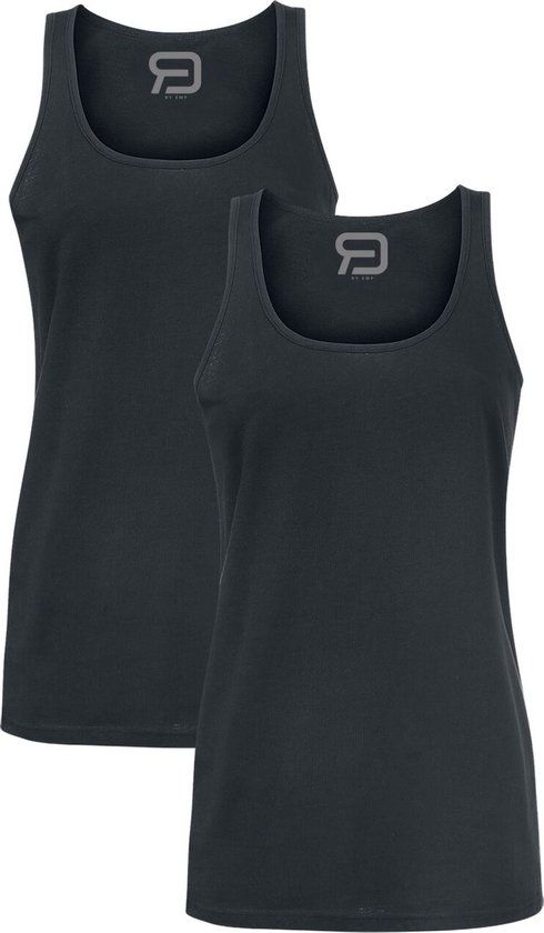 R.E.D. by EMP R.E.D. Rock-Engineered Design Zwarte basic topjes in een dubbele verpakking - Dames - M
