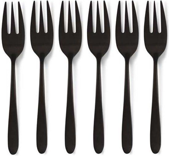 vtwonen Taartvorkjes - Matzwart - 6 Stuks - Metaal