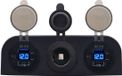 Orbit Electronic ProRide 12V USB Autolader 3 Poorten - QC3.0 - Voltmeter en 12V/24V Sigarettenplug - Viervoudig opbouw